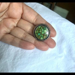 Sterling silver and authentic turquoise pierced earrings